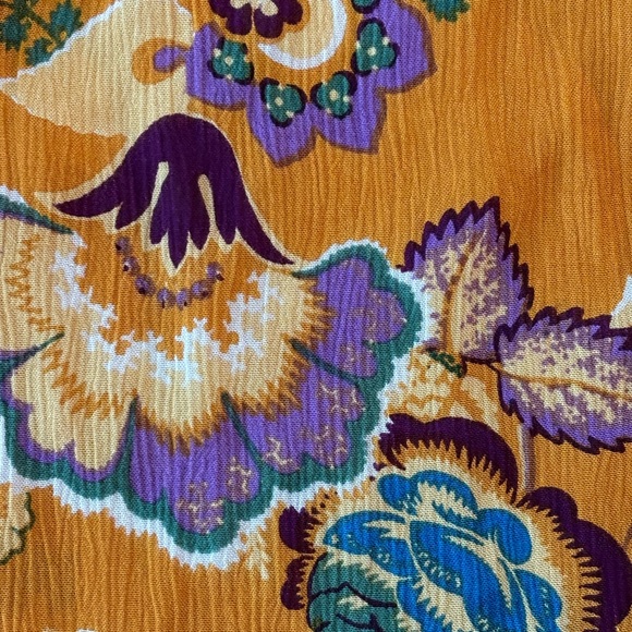 Bila women’s blouse large mustard/floral boho style - Picture 3 of 5